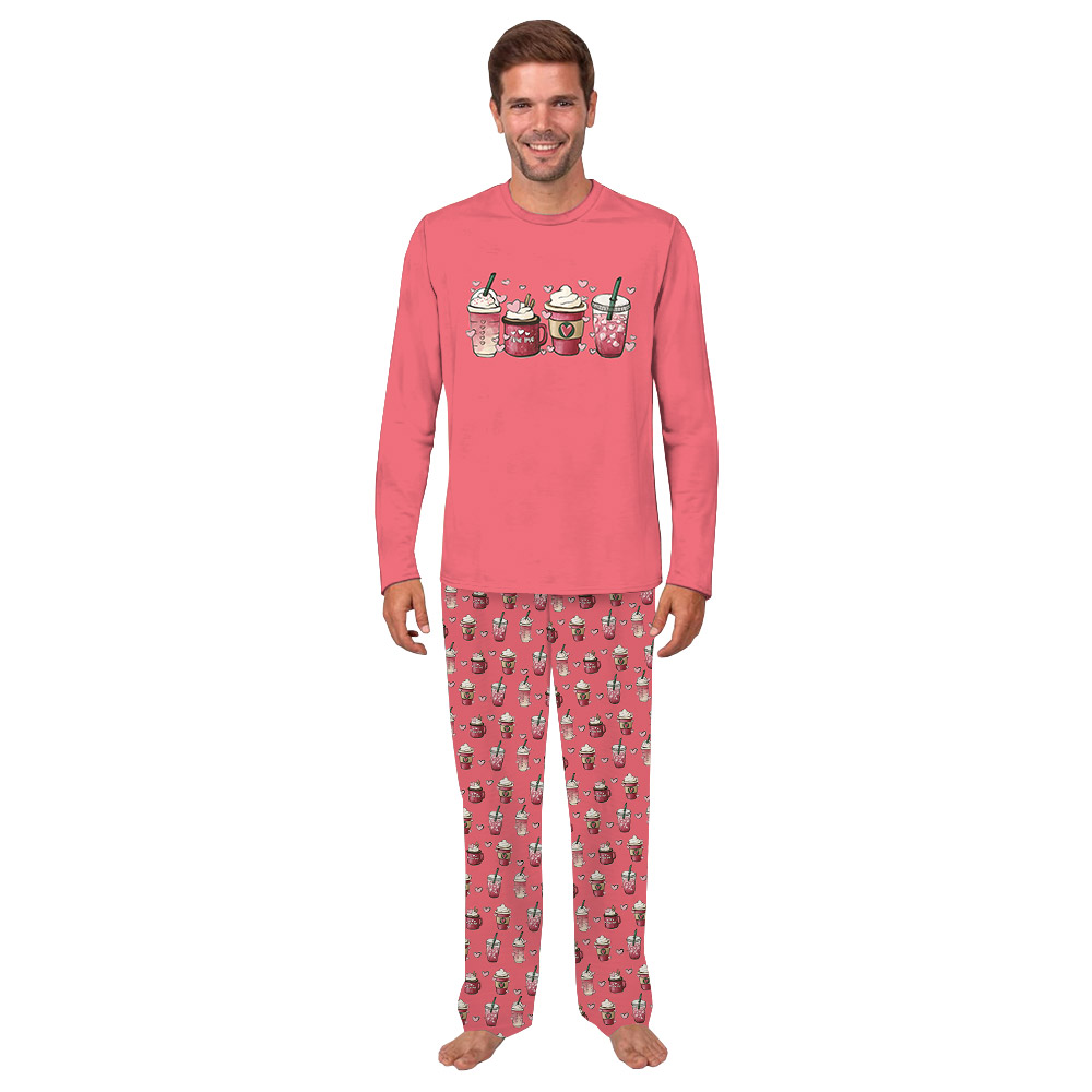 Cute Coffee Theme Matching Mom Dad And Dog Pajamas Pink Cute Coffee Theme Matching Mom Dad And Dog Pajamas Pink