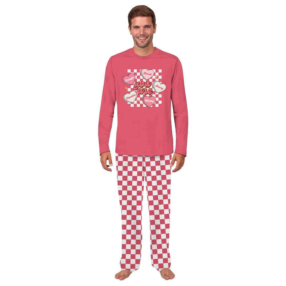 Sweet Matching Valentine's Day Pajamas For Family Checkred Sweet Matching Valentine's Day Pajamas For Family Checkred
