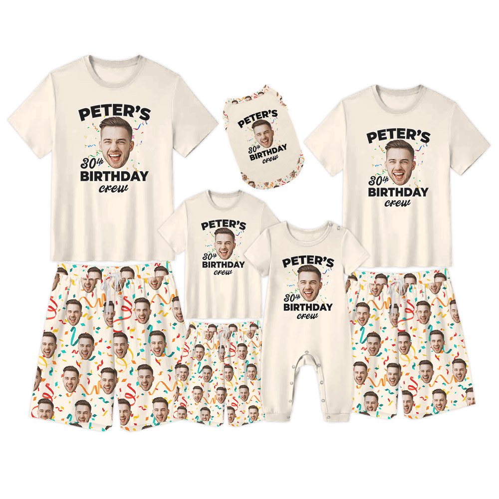 Unique Matching Family Birthday Pajamas With Face