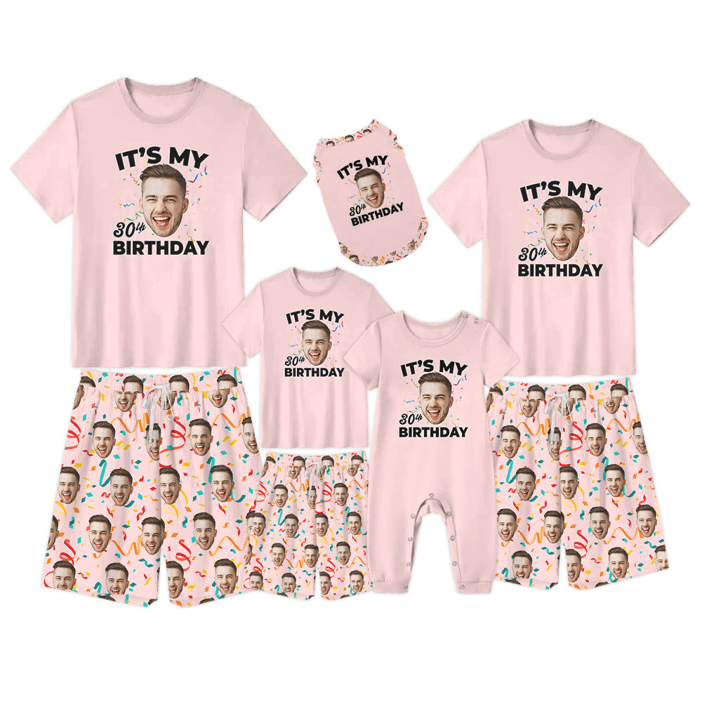 Customizable 30th Birthday Matching Pjs With Photo Customizable 30th Birthday Matching Pjs With Photo