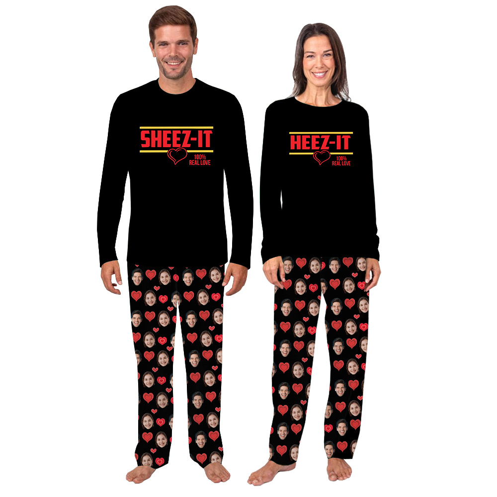 Funny Custom Photos His and Hers Matching Valentines PJs Funny Custom Photos His and Hers Matching Valentines PJs
