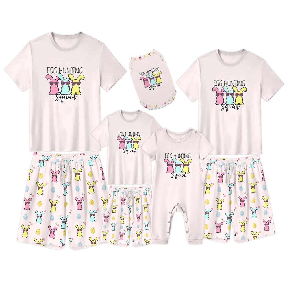 Egg Hunting Squad Short Sleeve Pajama Set Egg Hunting Squad Short Sleeve Pajama Set