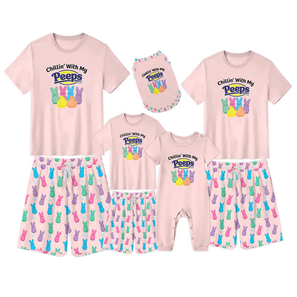 Peeps Easter Pajamas For Family And Pets Short Sleeves Peeps Easter Pajamas For Family And Pets Short Sleeves