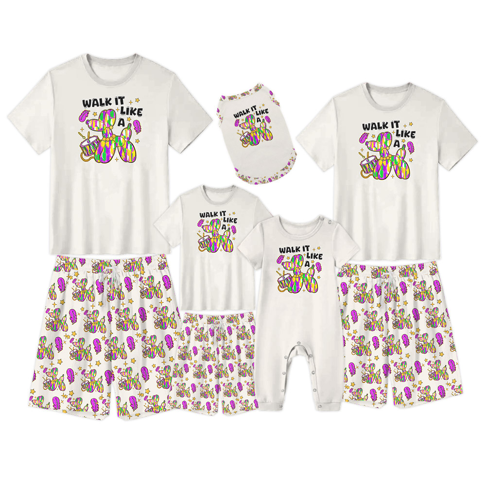 Mardi Gras Pajamas Saying Walk It Like a Balloon Dog Design Mardi Gras Pajamas Saying Walk It Like a Balloon Dog Design