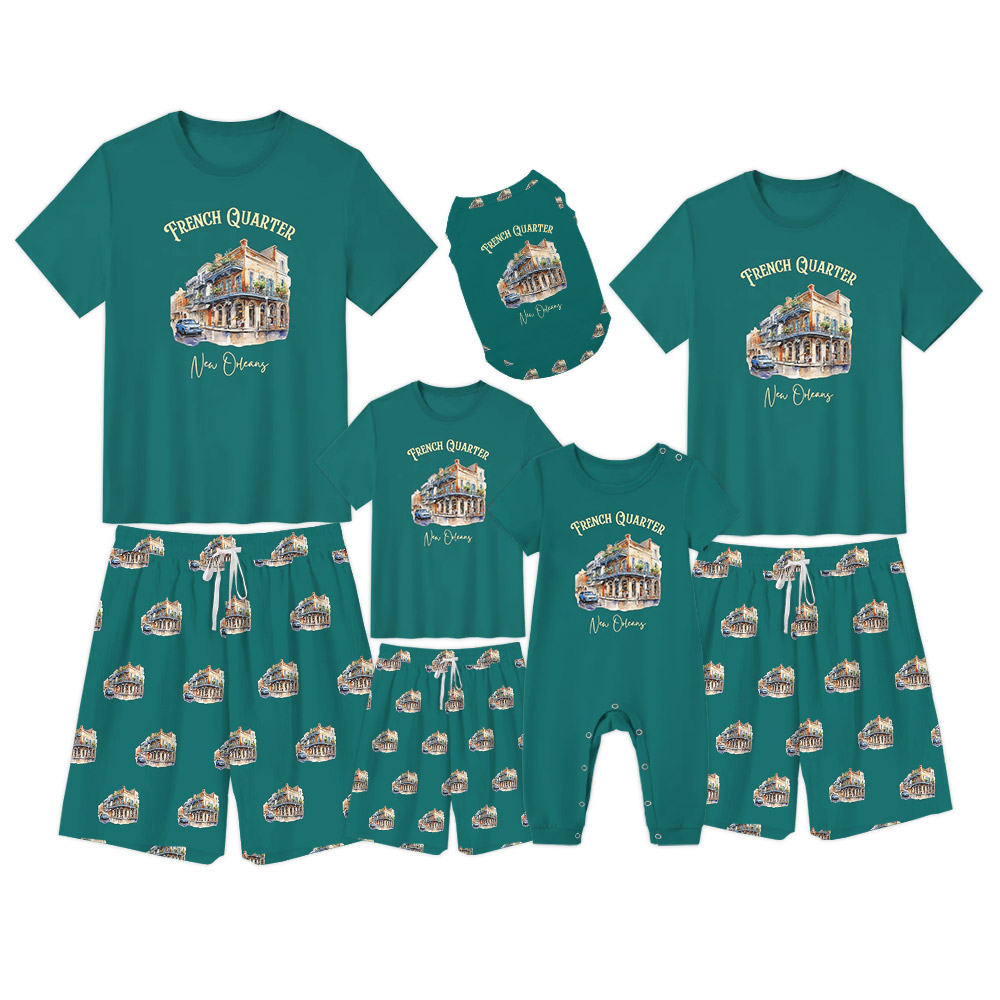 New Orleans Mardi Gras Pajamas Tshirt And Shorts Green
