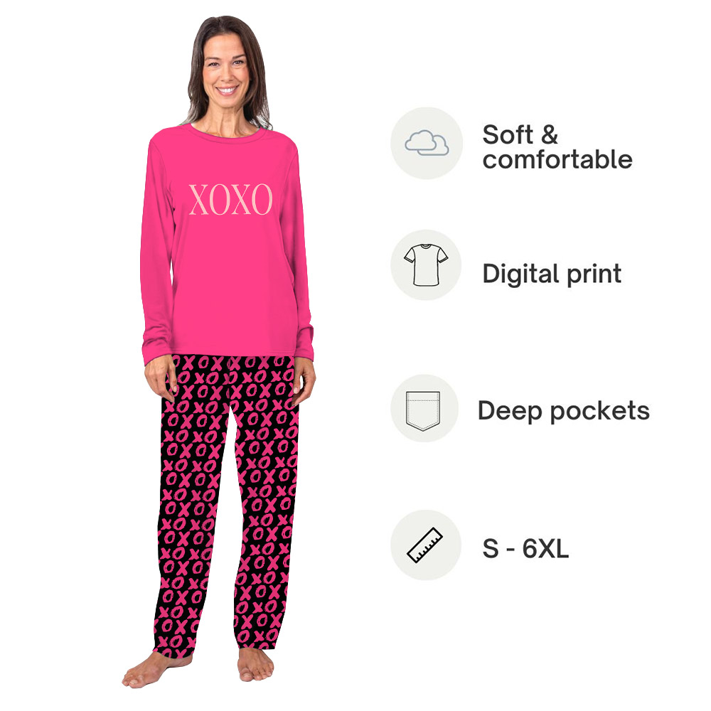 Unique Pink Xoxo Pajama Sets Unique Pink Xoxo Pajama Sets