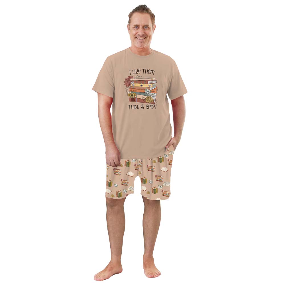 I Like Them Thick and Spicy Book Short Sleeve Matching Pajamas I Like Them Thick and Spicy Book Short Sleeve Matching Pajamas
