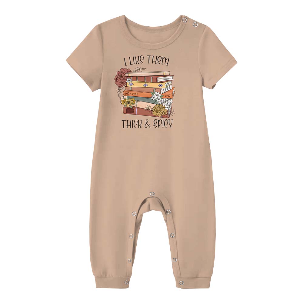 I Like Them Thick and Spicy Book Short Sleeve Matching Pajamas I Like Them Thick and Spicy Book Short Sleeve Matching Pajamas