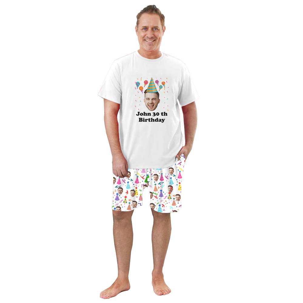 Funny Birthday Shirt Pajamas Short Sets White Funny Birthday Shirt Pajamas Short Sets White