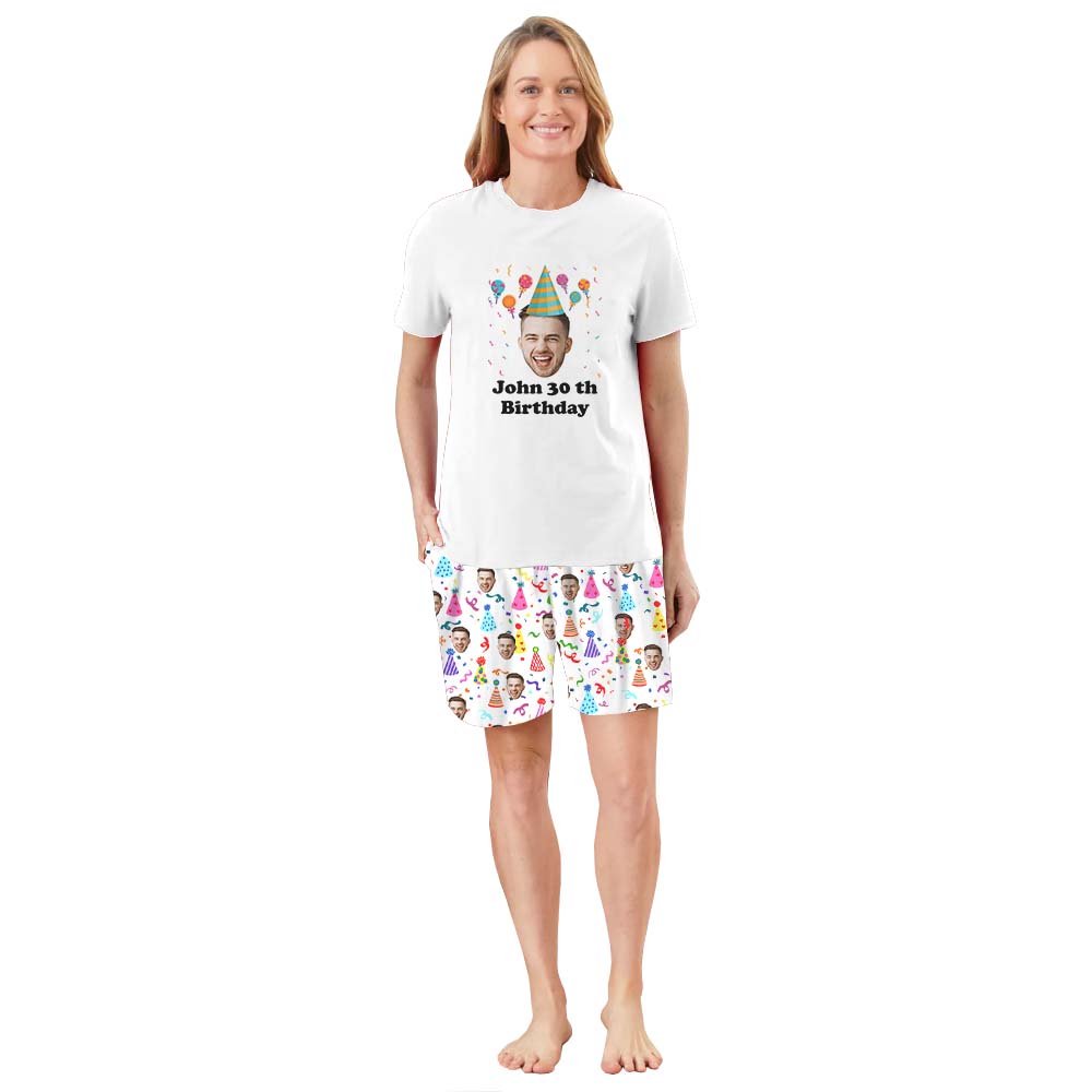 Funny Birthday Shirt Pajamas Short Sets White Funny Birthday Shirt Pajamas Short Sets White