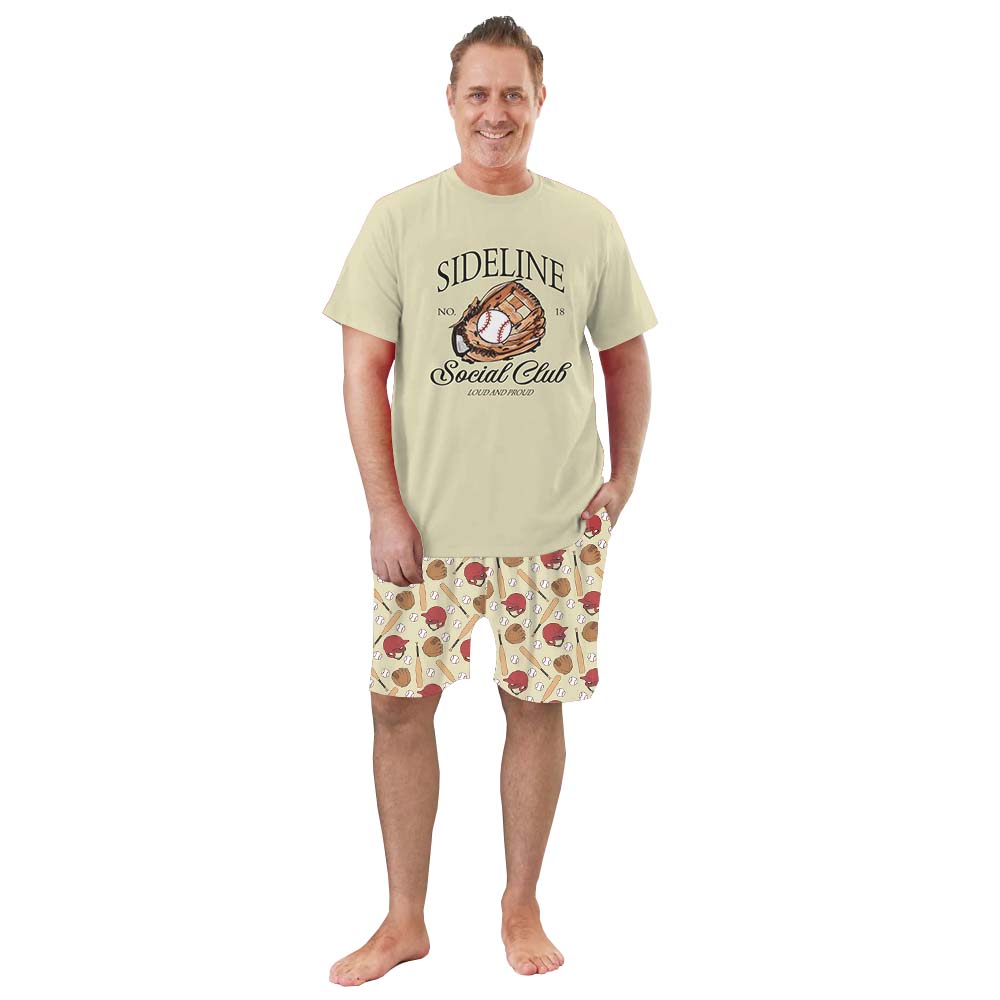 Personalized Two Sided Baseball Pajamas For Family And Pets Short Sleeves Personalized Two Sided Baseball Pajamas For Family And Pets Short Sleeves