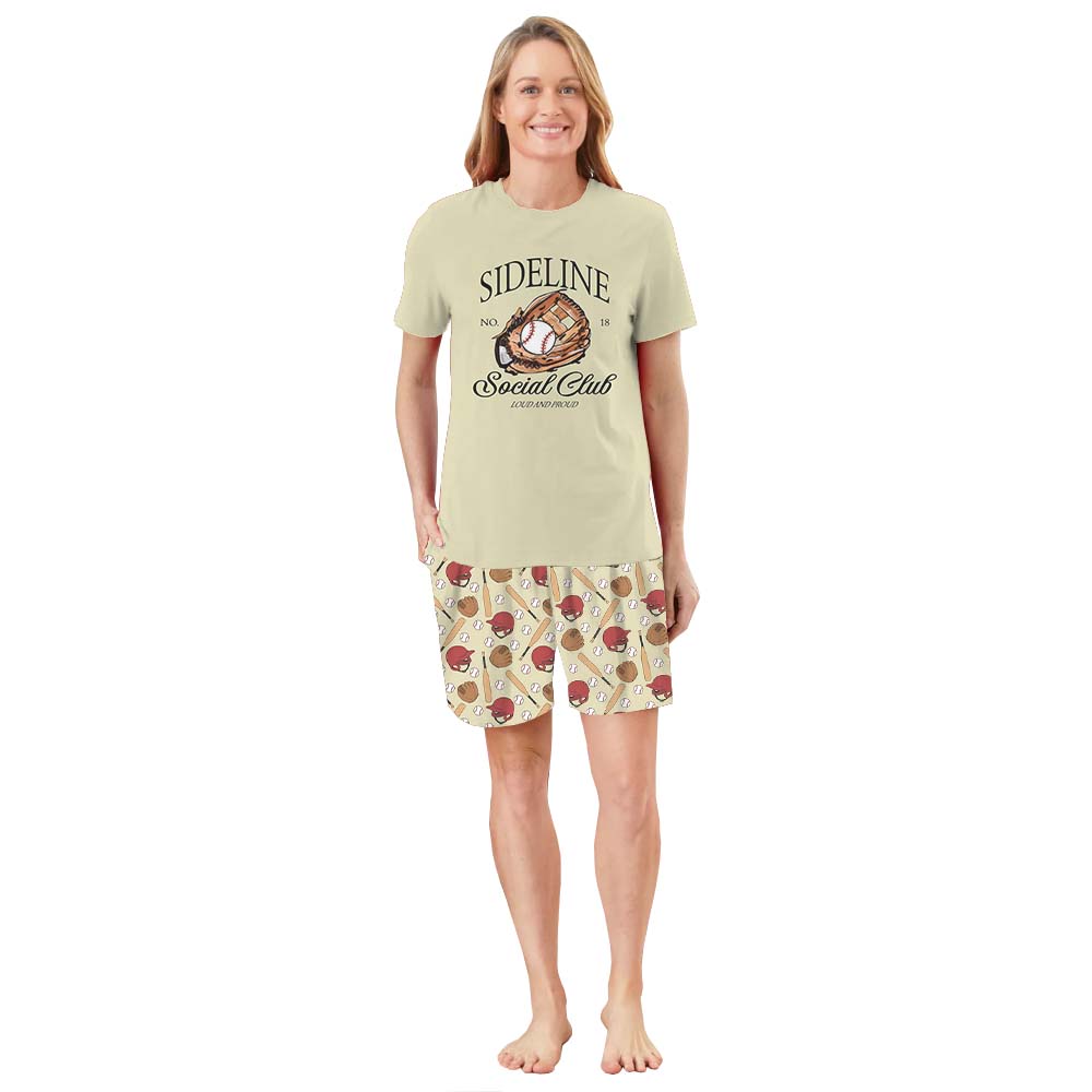 Personalized Two Sided Baseball Pajamas For Family And Pets Short Sleeves Personalized Two Sided Baseball Pajamas For Family And Pets Short Sleeves