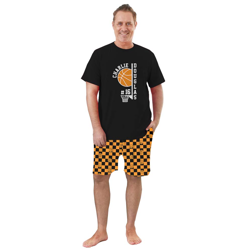 Unique Basketball Short Sleeve Matching Pajamas
