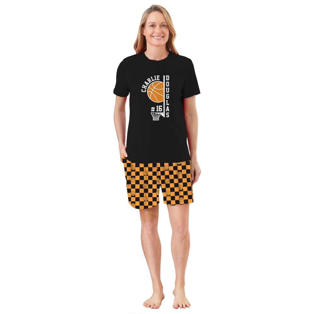 Unique Basketball Short Sleeve Matching Pajamas