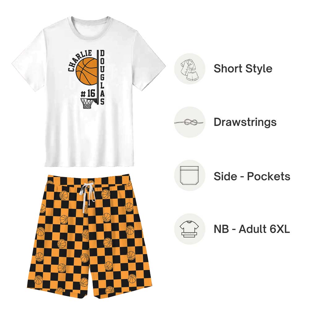 Custom Name Basketball Pajamas Short Sets Custom Name Basketball Pajamas Short Sets