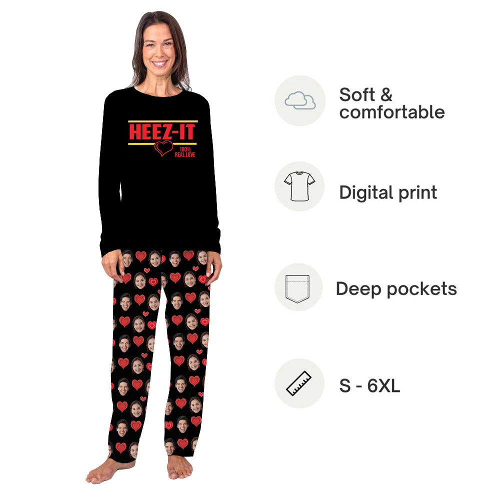 Funny Custom Photos His and Hers Matching Valentines PJs Funny Custom Photos His and Hers Matching Valentines PJs