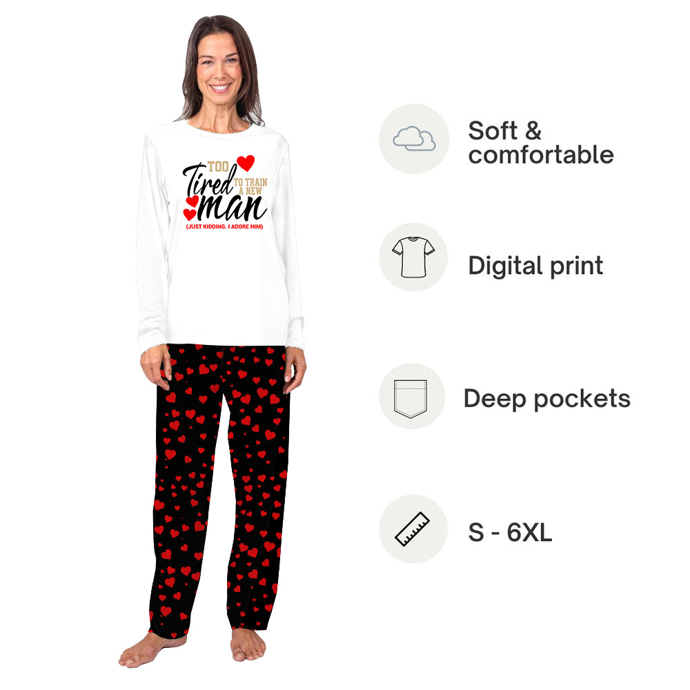 Funny Couple Pajamas For Valentines Day With Plus Size