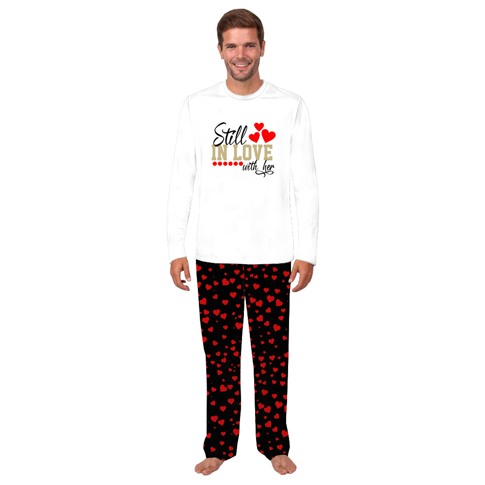 Funny Couple Pajamas For Valentines Day With Plus Size