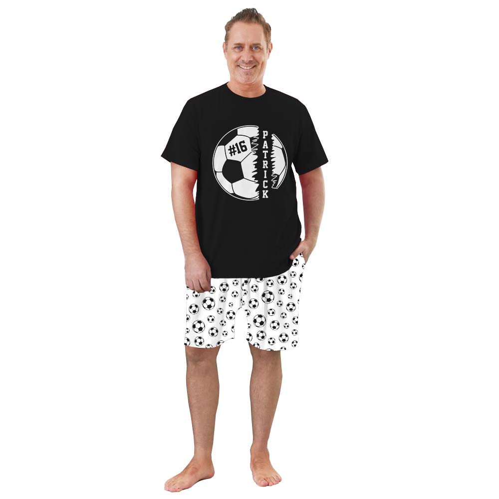 Custom Soccer Short Sleeve Matching Pajamas Custom Soccer Short Sleeve Matching Pajamas