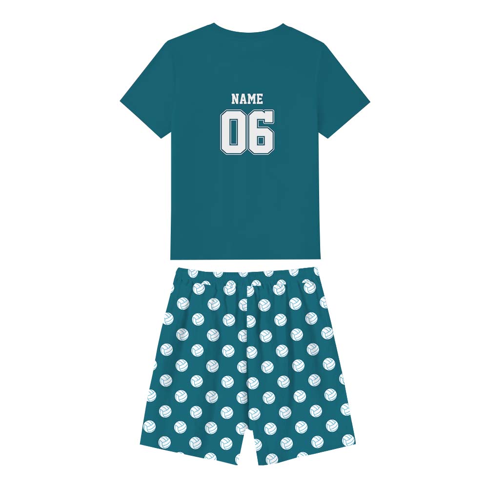 Custom Volleyball Sports Team Short Sleeve Pajama Set Custom Volleyball Sports Team Short Sleeve Pajama Set