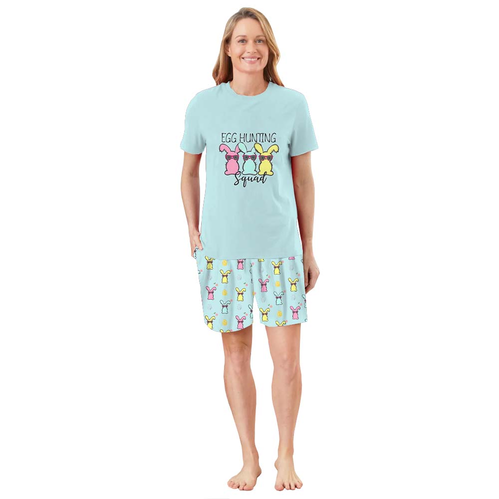 Egg Hunting Squad Pajamas Short Sets