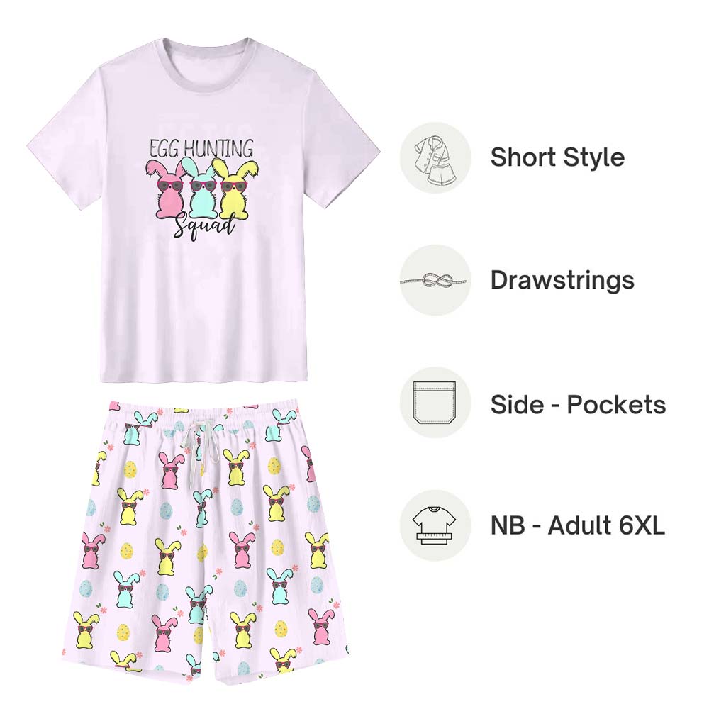 Egg Hunting Squad Short Sleeve Matching Holiday Pajamas