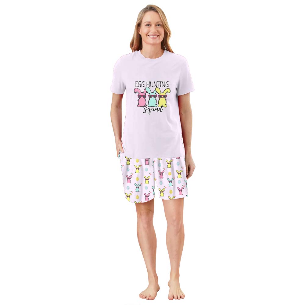 Egg Hunting Squad Short Sleeve Matching Holiday Pajamas