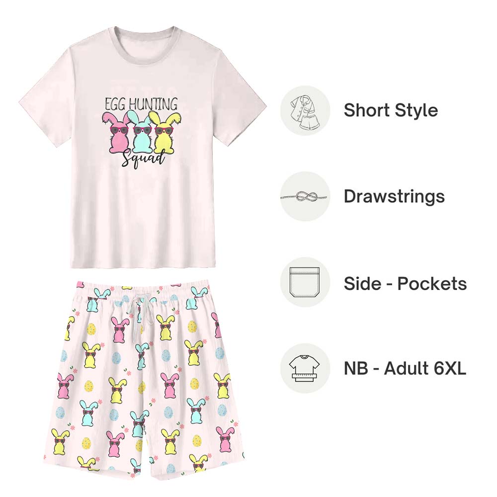 Egg Hunting Squad Short Sleeve Pajama Set Egg Hunting Squad Short Sleeve Pajama Set