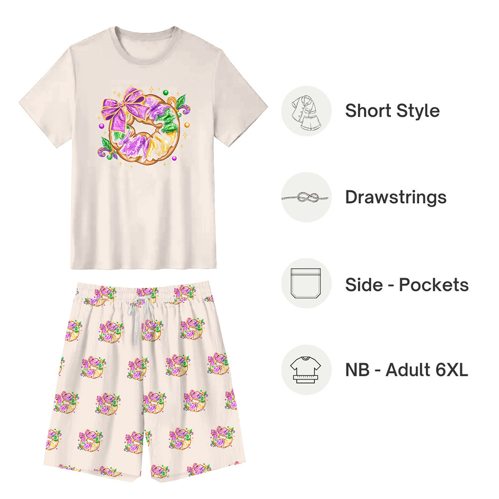 Unique King Cake Coquette Pajamas For Mardi Gras