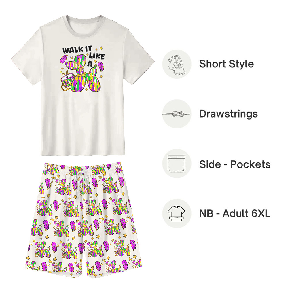 Mardi Gras Pajamas Saying Walk It Like a Balloon Dog Design Mardi Gras Pajamas Saying Walk It Like a Balloon Dog Design