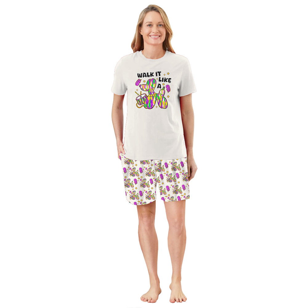 Mardi Gras Pajamas Saying Walk It Like a Balloon Dog Design Mardi Gras Pajamas Saying Walk It Like a Balloon Dog Design