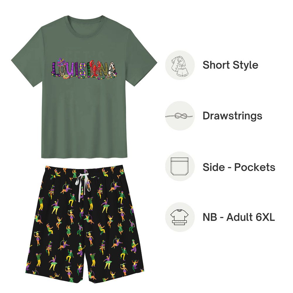 Mardi Gras Theme Louisiana Pajamas Including Plus Size Mardi Gras Theme Louisiana Pajamas Including Plus Size