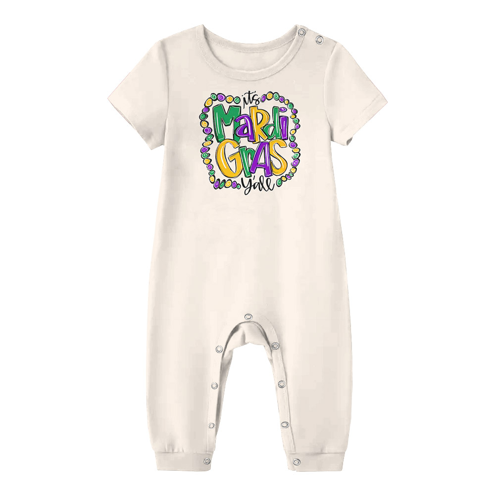 Cute It's Mardi Gras Y'all Pajamas Tshirt And Shorts Cute It's Mardi Gras Y'all Pajamas Tshirt And Shorts
