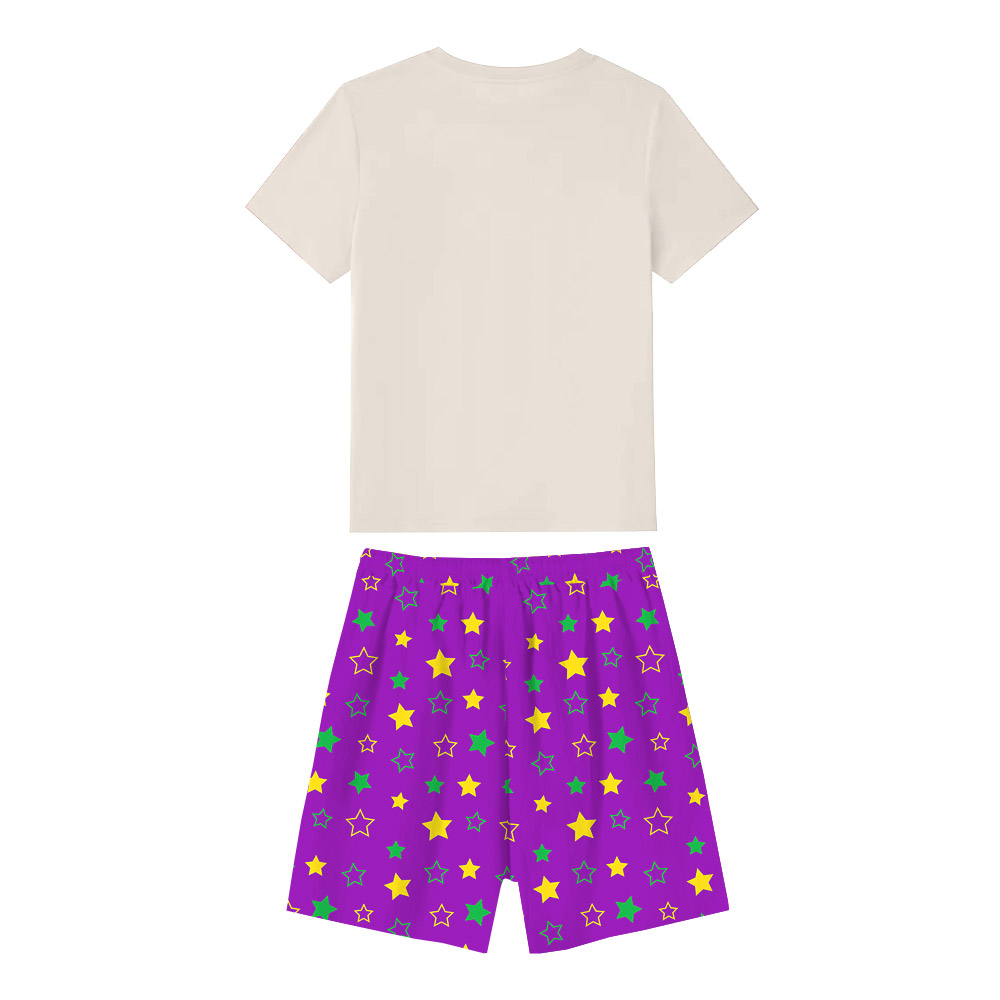 Cute It's Mardi Gras Y'all Pajamas Tshirt And Shorts Cute It's Mardi Gras Y'all Pajamas Tshirt And Shorts