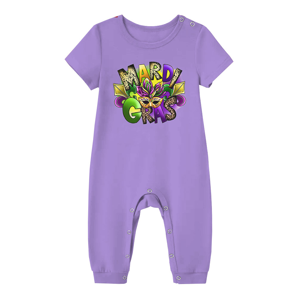 Festive Mardi Gras T-shirt And Shorts Purple