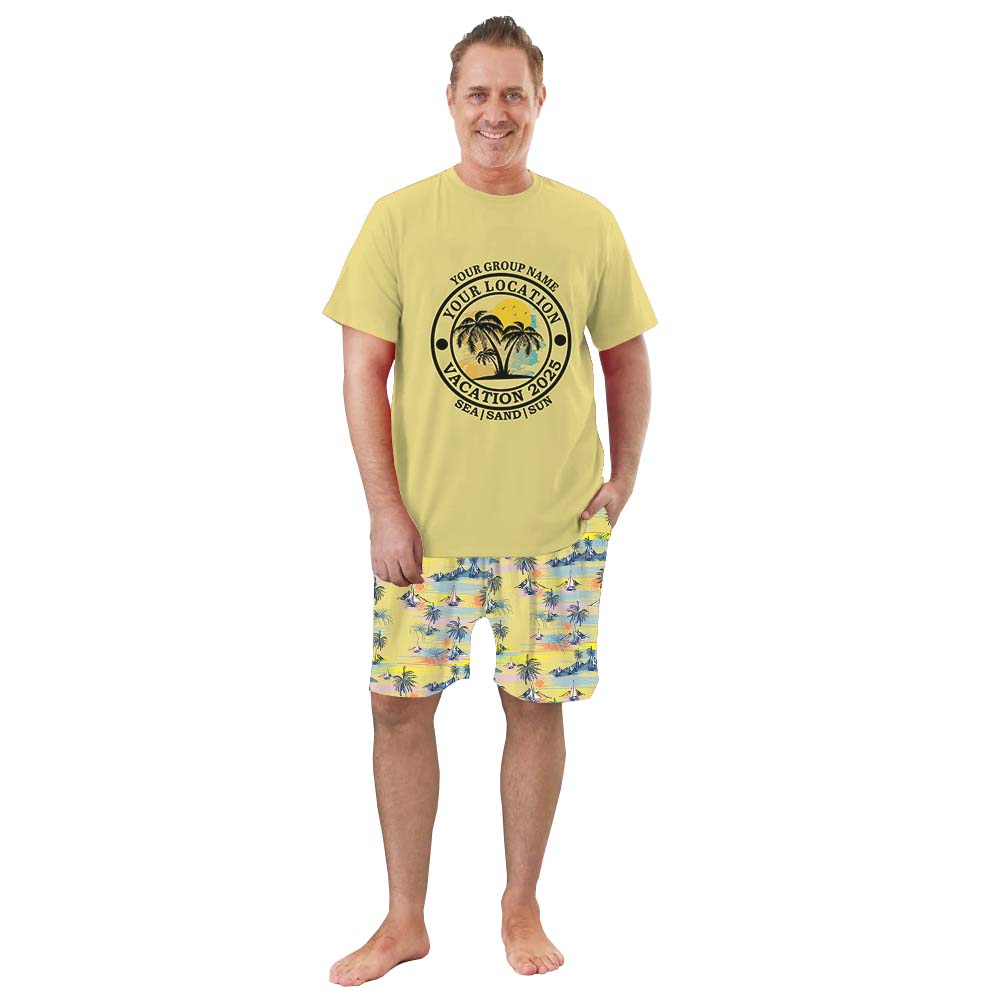 Personalized Tropical Vacation 2025 Pajamas For Family And Pets Short Sleeves Personalized Tropical Vacation 2025 Pajamas For Family And Pets Short Sleeves