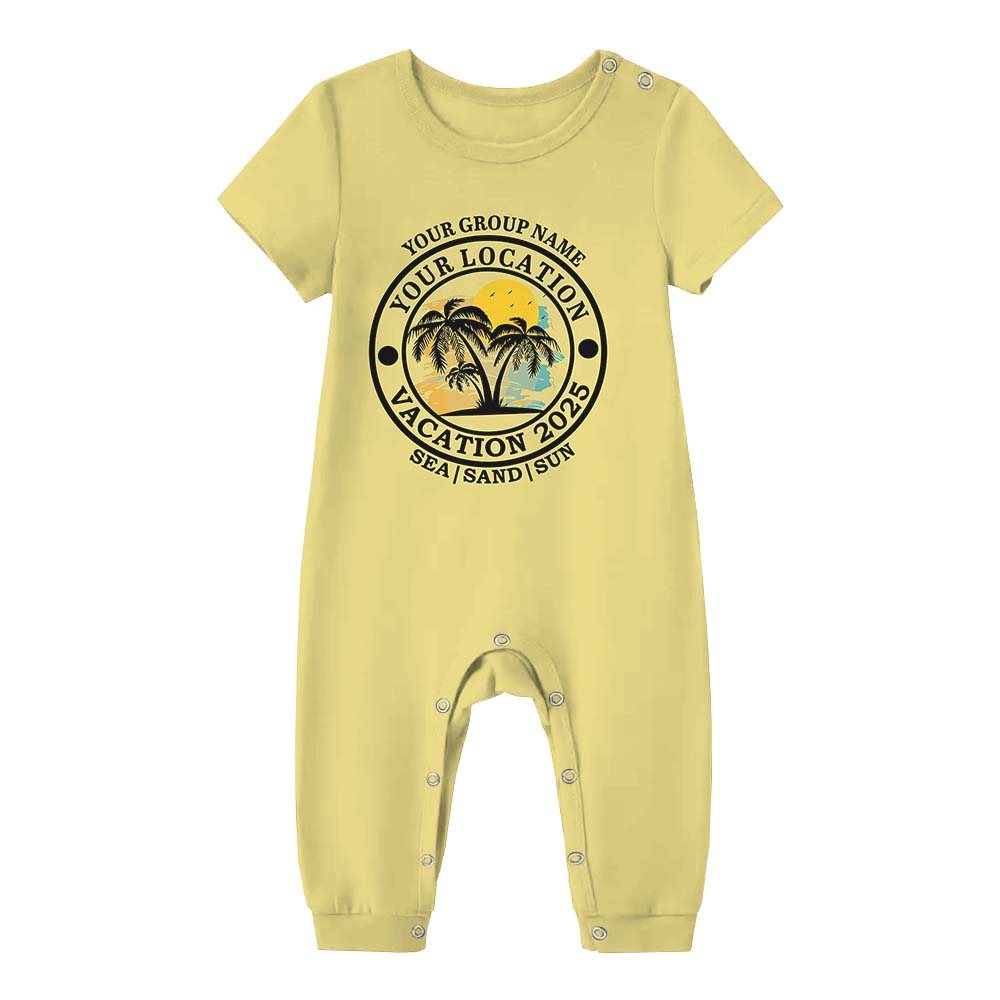 Personalized Tropical Vacation 2025 Pajamas For Family And Pets Short Sleeves Personalized Tropical Vacation 2025 Pajamas For Family And Pets Short Sleeves