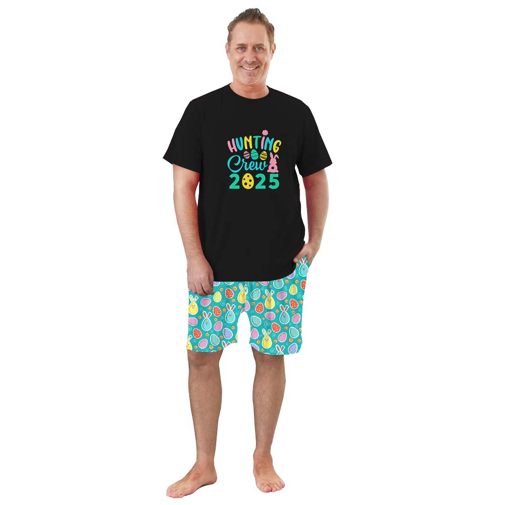 Festive Hunting Crew 2025 Pajamas Short Sets
