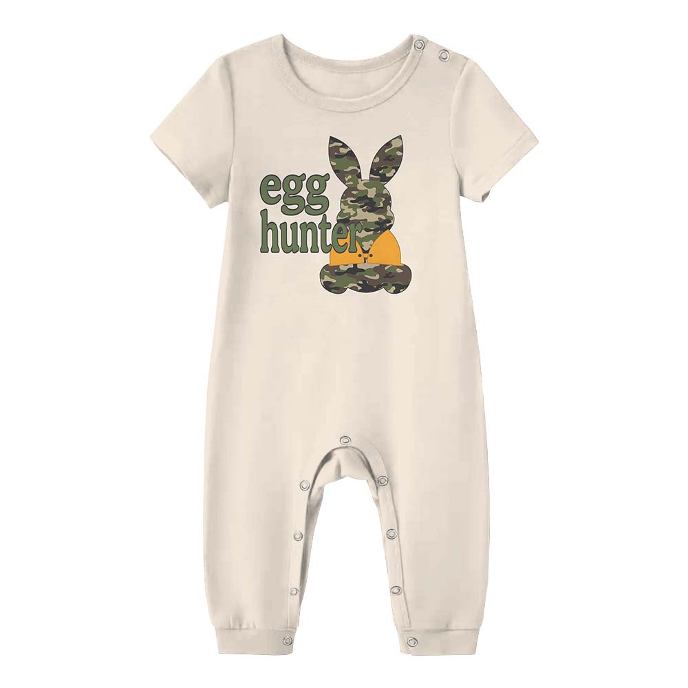 Camo Egg Hunter Easter Bunny Short Sleeve Pajama Set