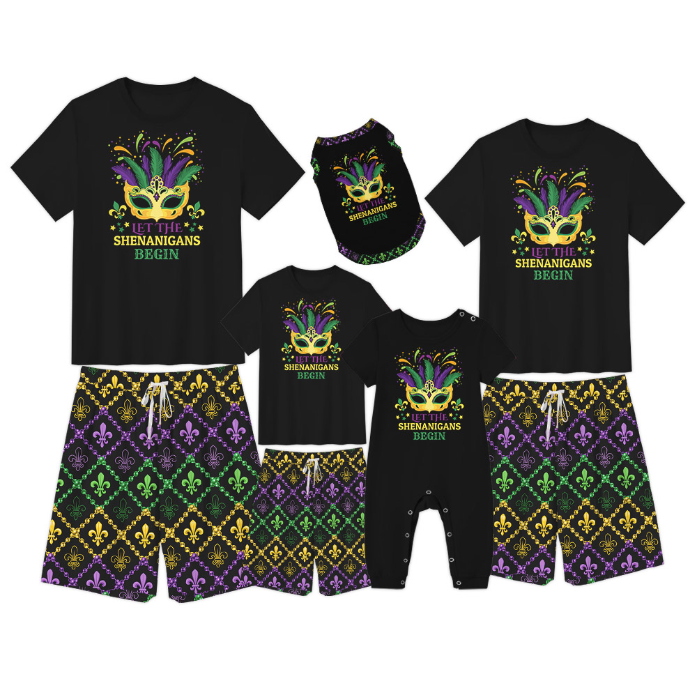 Festive Let the Shenanigans Begin Mardi Gras Pajamas For Adults Festive Let the Shenanigans Begin Mardi Gras Pajamas For Adults