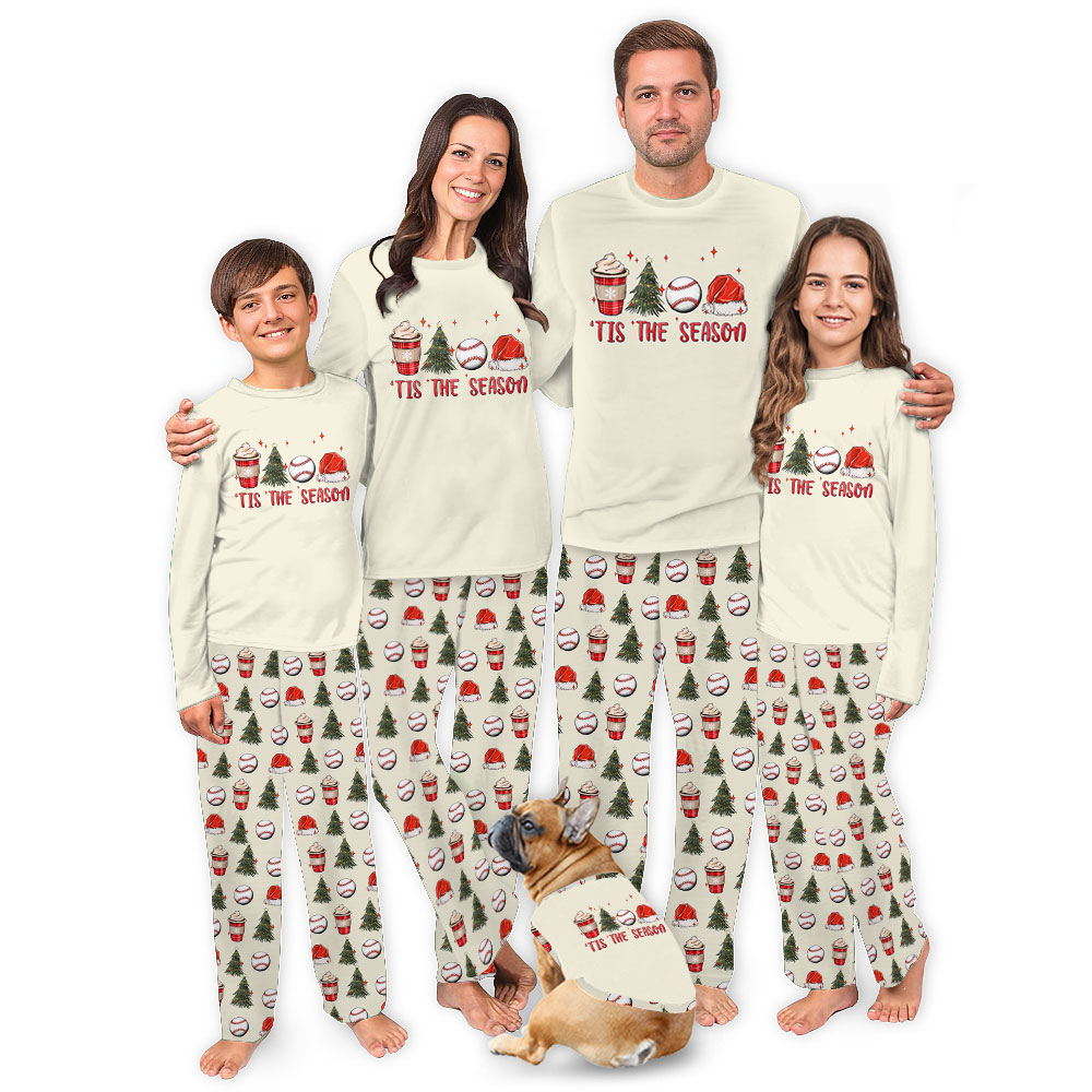 Tis The Season Baseball Family Pajamas For Xmas Tis The Season Baseball Family Pajamas For Xmas