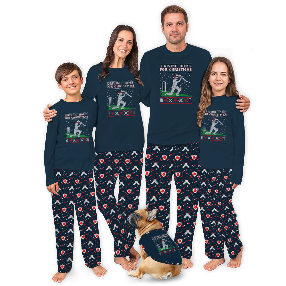 Festive Driving Home For Christmas Cricket Pjs Sets Navy Festive Driving Home For Christmas Cricket Pjs Sets Navy