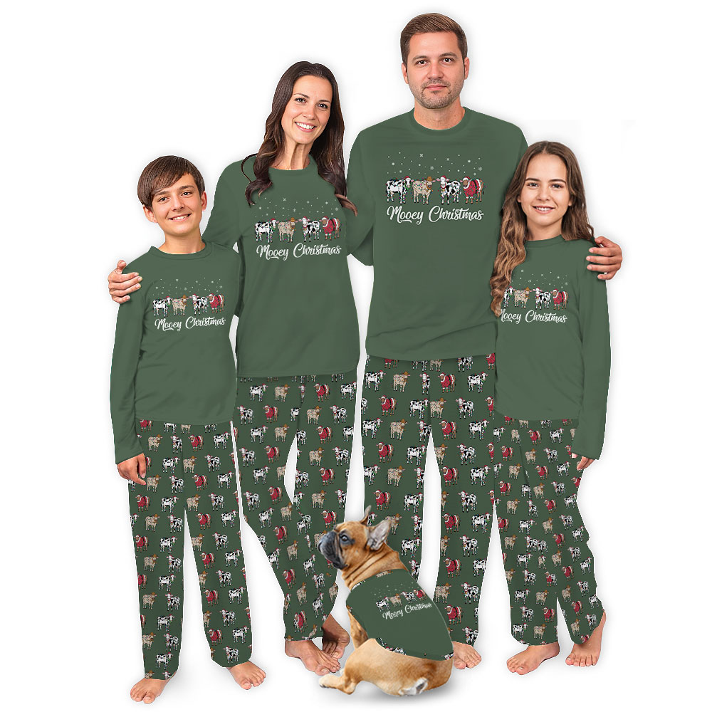 Unique Christmas Cow Print Pajama Sets Including Plus Size