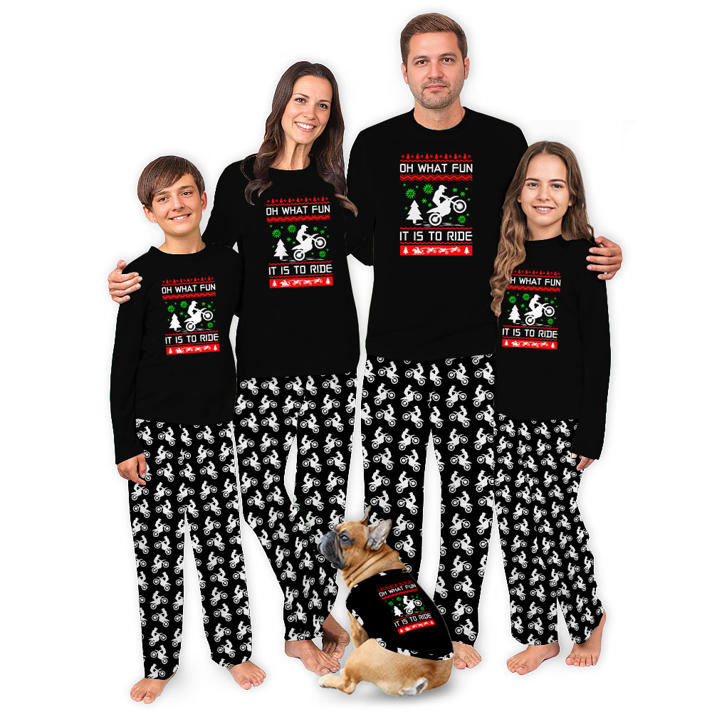 Unique Oh What Fun It Is to Ride Motocross Christmas Pajamas Unique Oh What Fun It Is to Ride Motocross Christmas Pajamas