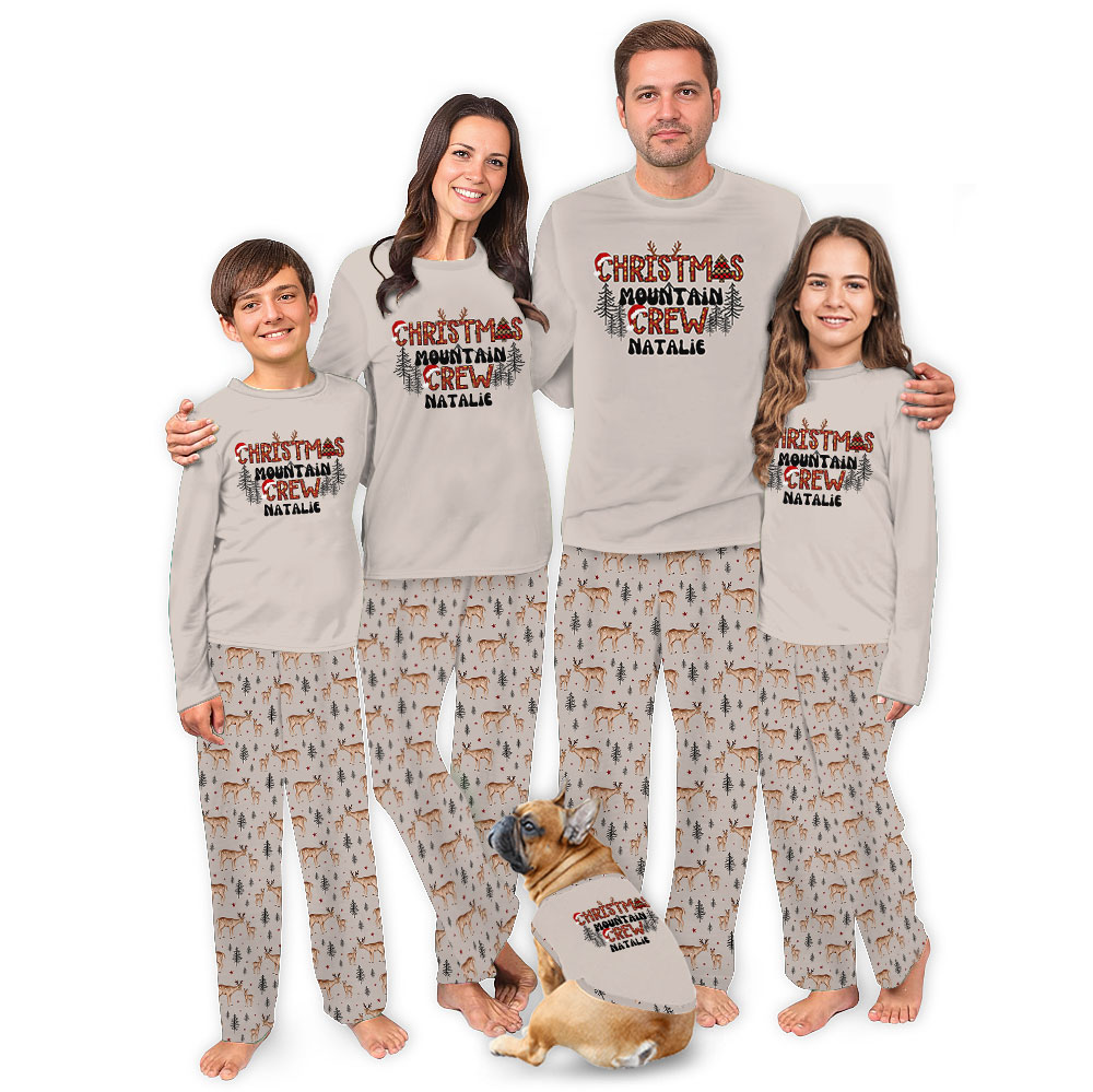 Custom Family Name Christmas Mountain Vacation Matching Pajamas