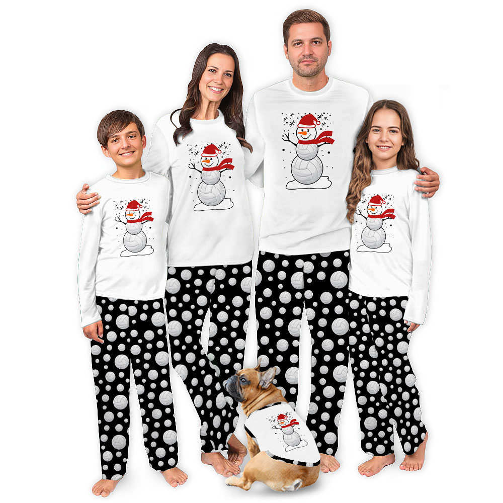 Festive Snowman Volleyball Pajamas For Xmas