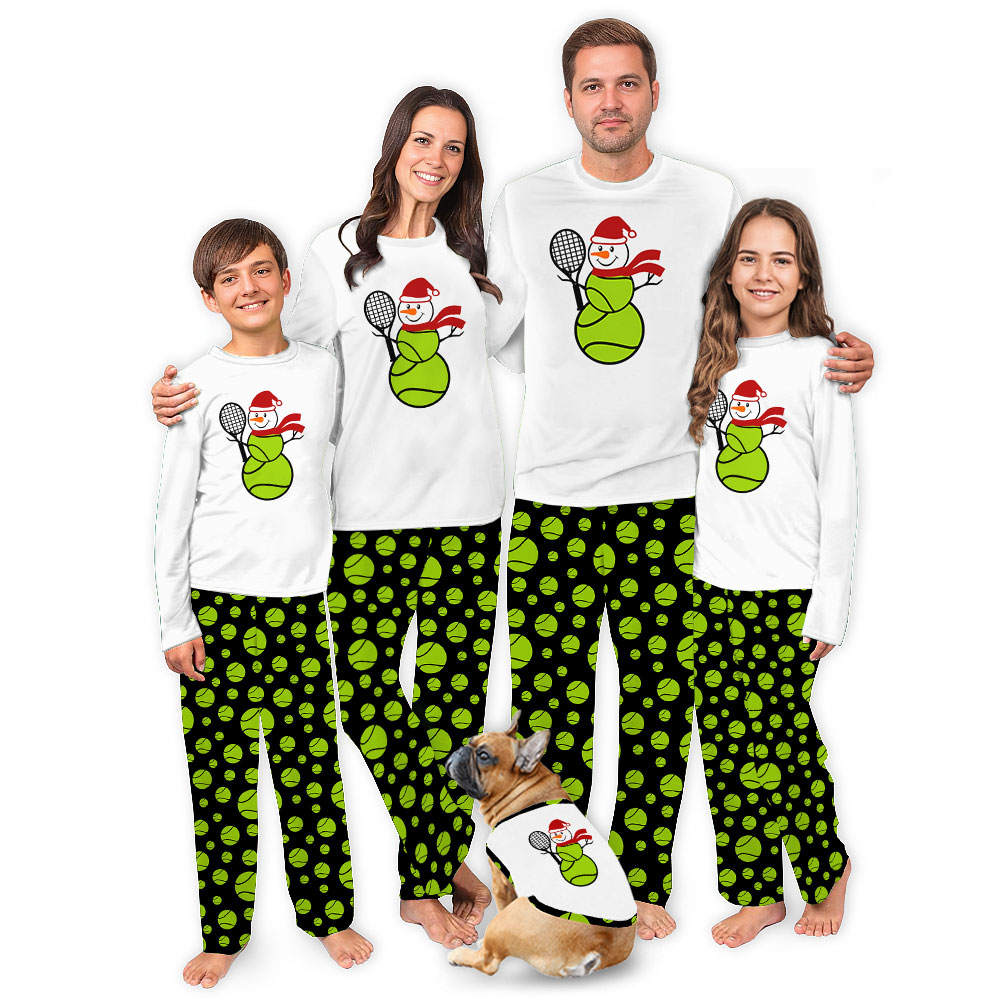 Cute Christmas Snowman Tennis Themed PJs Cute Christmas Snowman Tennis Themed PJs