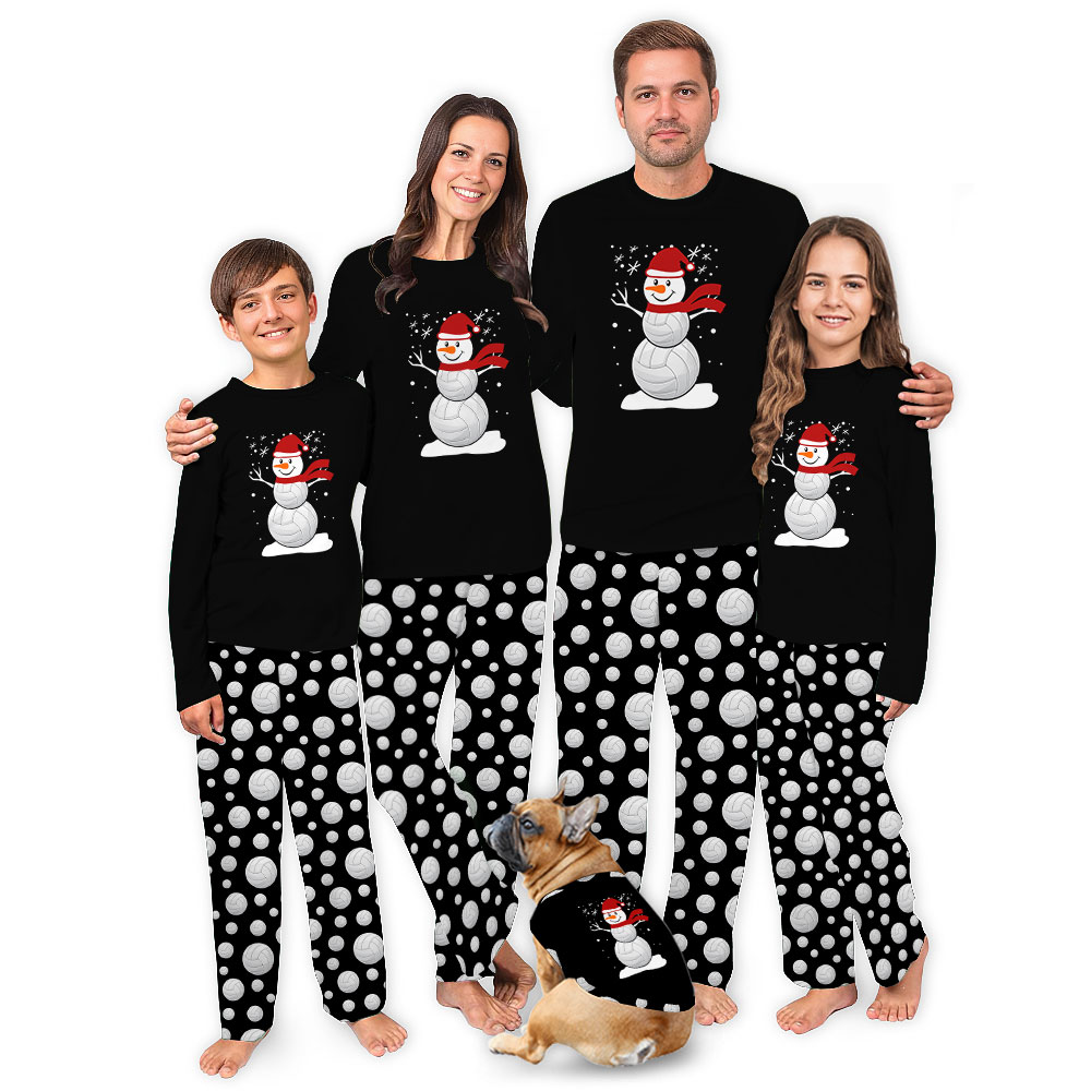 Cute Snowman Volleyball Christmas Pajamas Sets Cute Snowman Volleyball Christmas Pajamas Sets