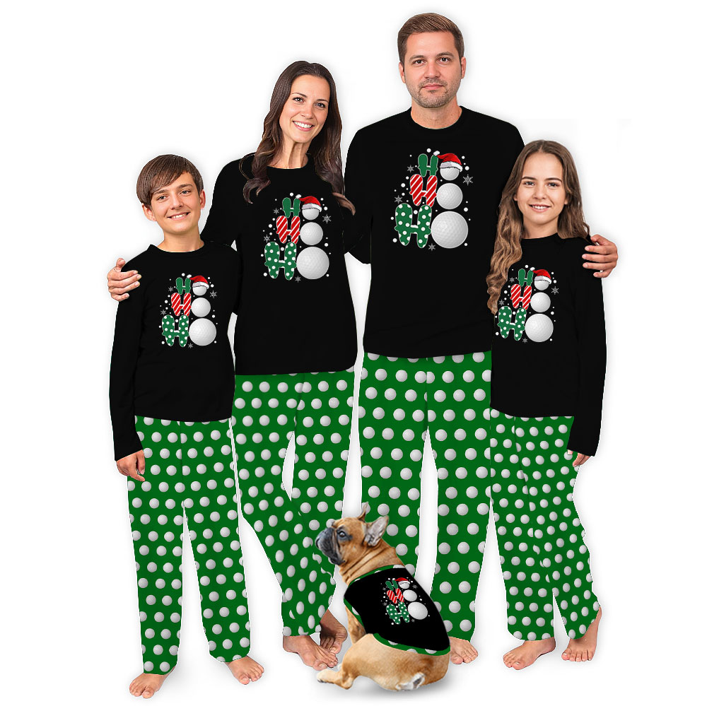Unique Christmas Ho Ho Ho Golf Print Pajama Sets Unique Christmas Ho Ho Ho Golf Print Pajama Sets