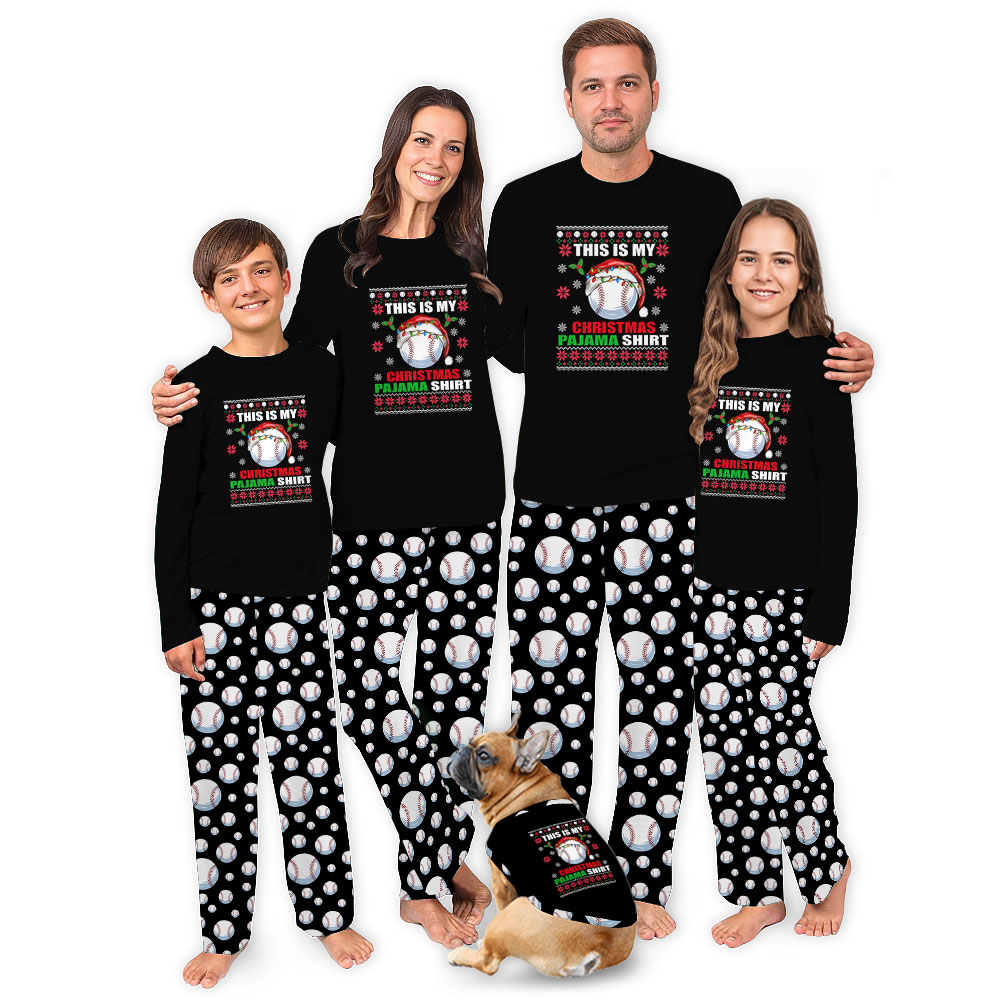 Cute This Is My Christmas Baseball Pajama Tops And Bottoms Cute This Is My Christmas Baseball Pajama Tops And Bottoms